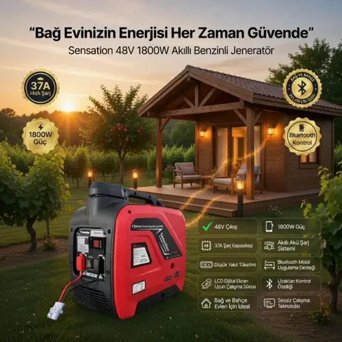 Sensation 48 Volt Dc 4 Zamanlı Jeneratör (1800W 37A) Otomatik Akü Şarj Özellikli(Bağ Evi,Tiny House) Sensation 48 Volt Dc 4 Zamanlı Jeneratör (1800W 37A) Otomatik Akü Şarj Özellikli(Bağ Evi,Tiny House)